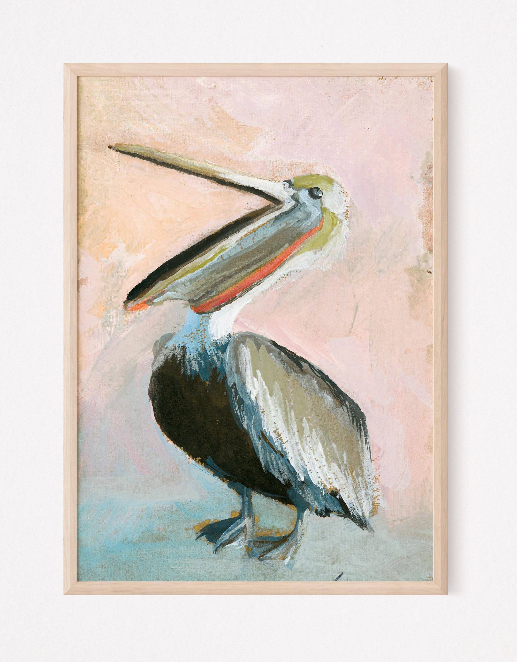 Benny, a Pelican Bird Vertical Print