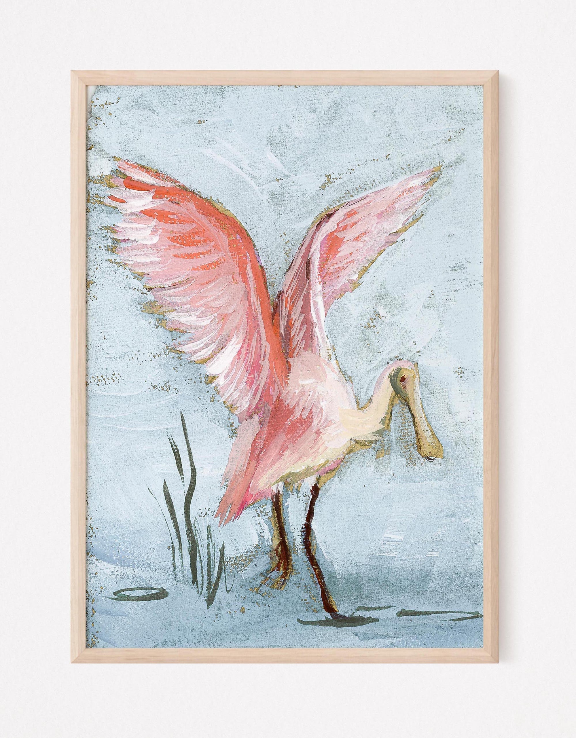 Betty, a Roseate Spoonbill Bird Vertical Print