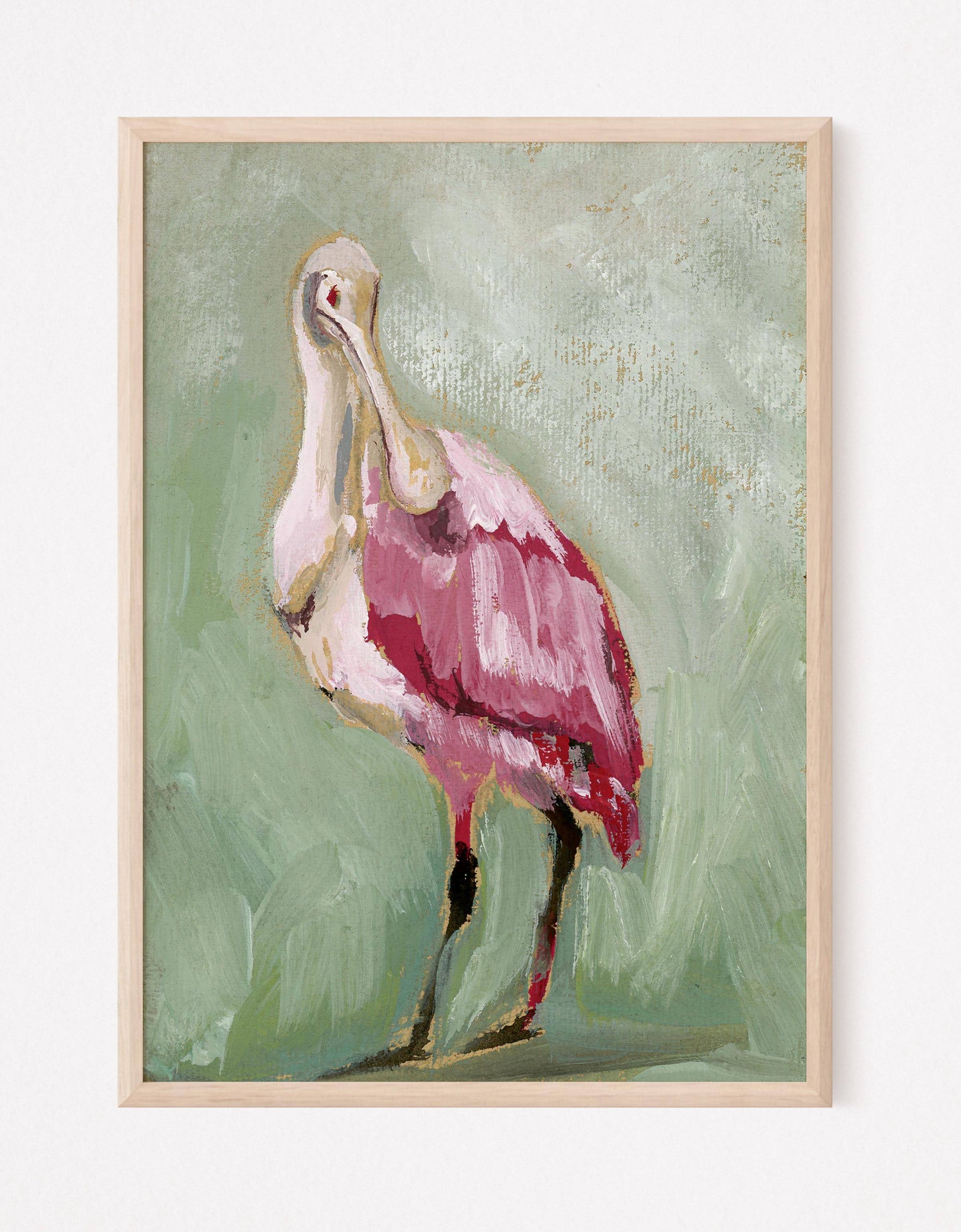 Jill, a Roseate Spoonbill Vertical Print