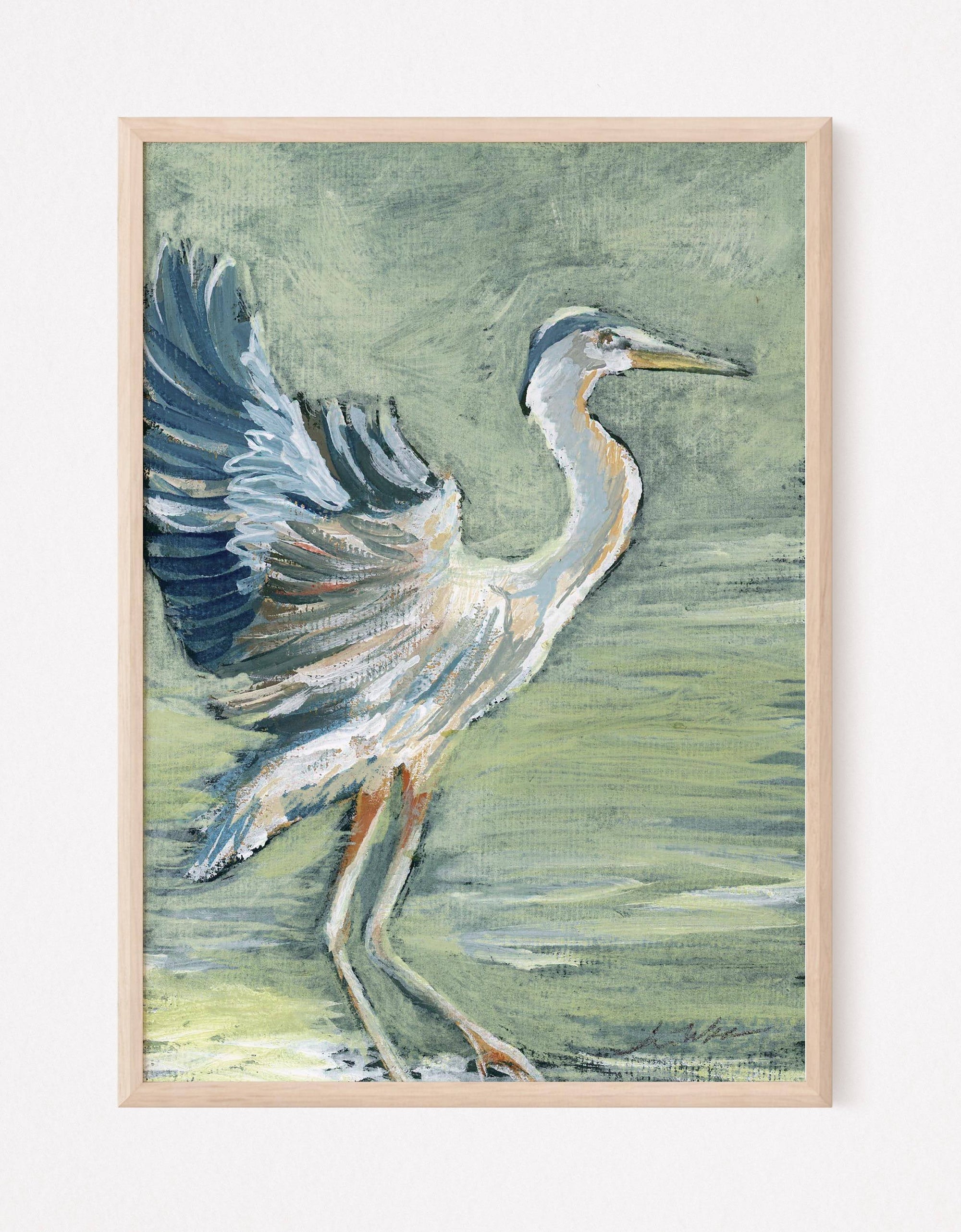 Josephine, a Blue Heron Vertical Print