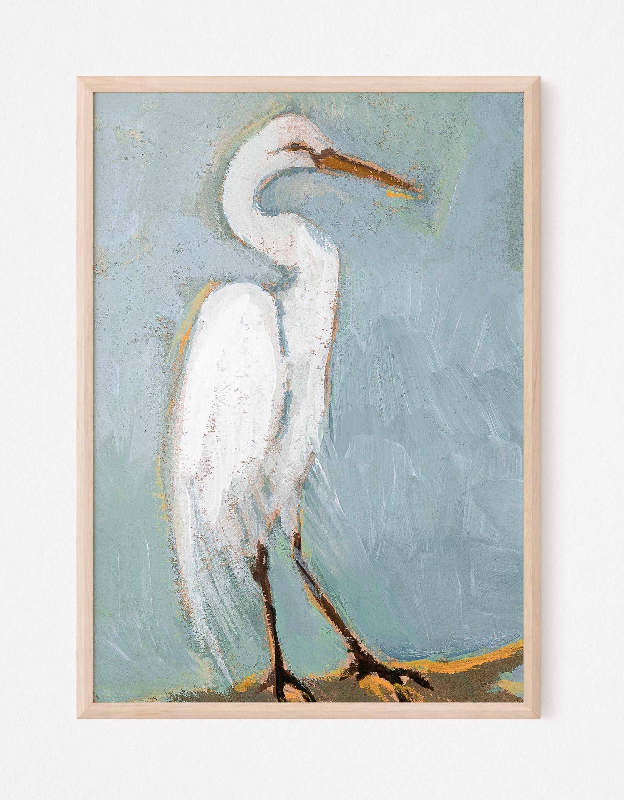 Jude, an Egret Vertical Print