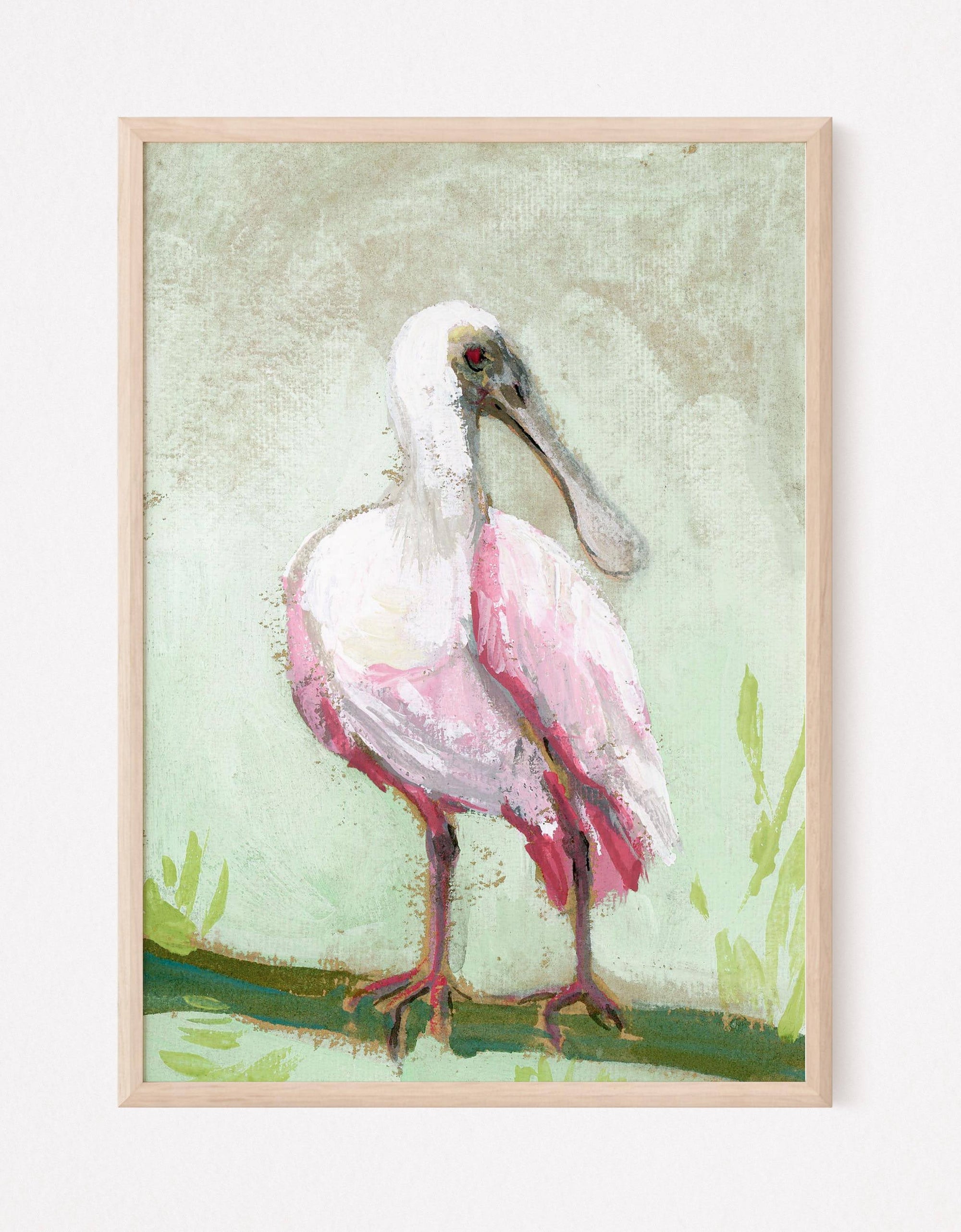 Judy, a Roseate Spoonbill Vertical Print