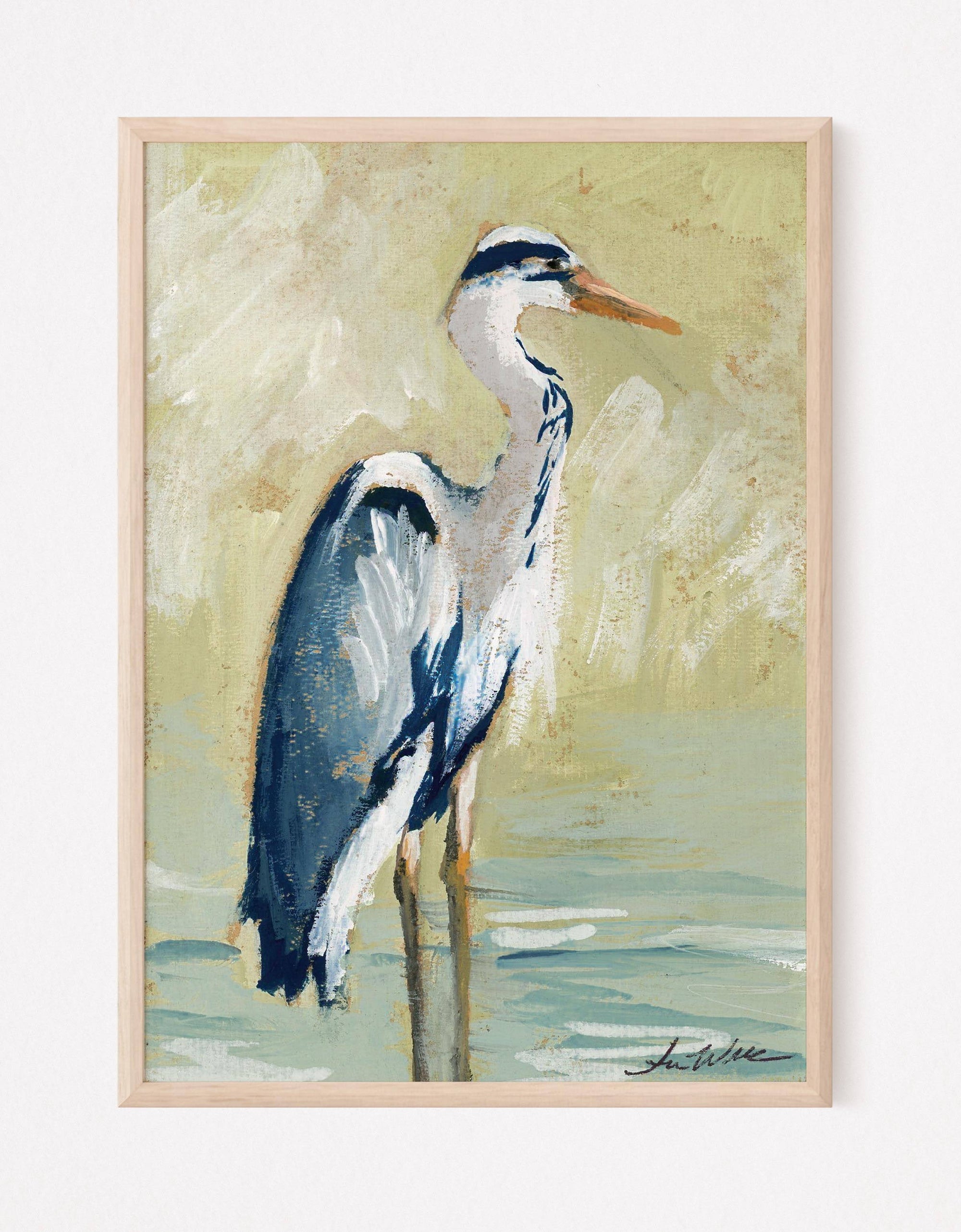 Julia, a Blue Heron Vertical Print