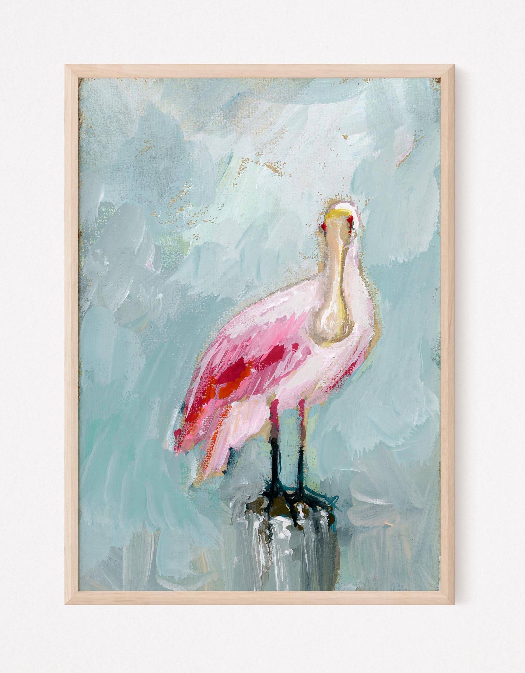 Peanut, a Roseate  Spoonbill Vertical Print