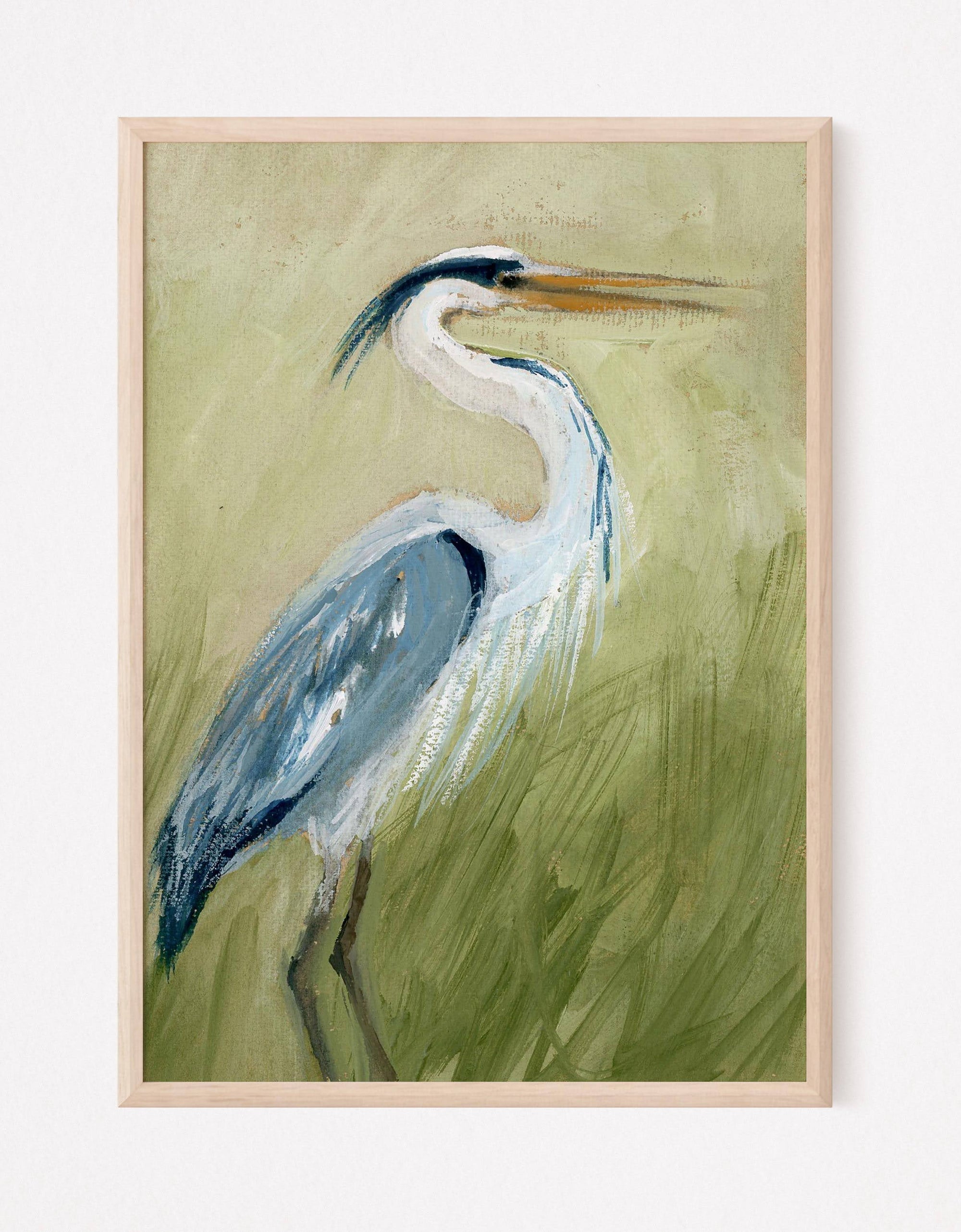 Rupert, a Blue Heron Vertical Print