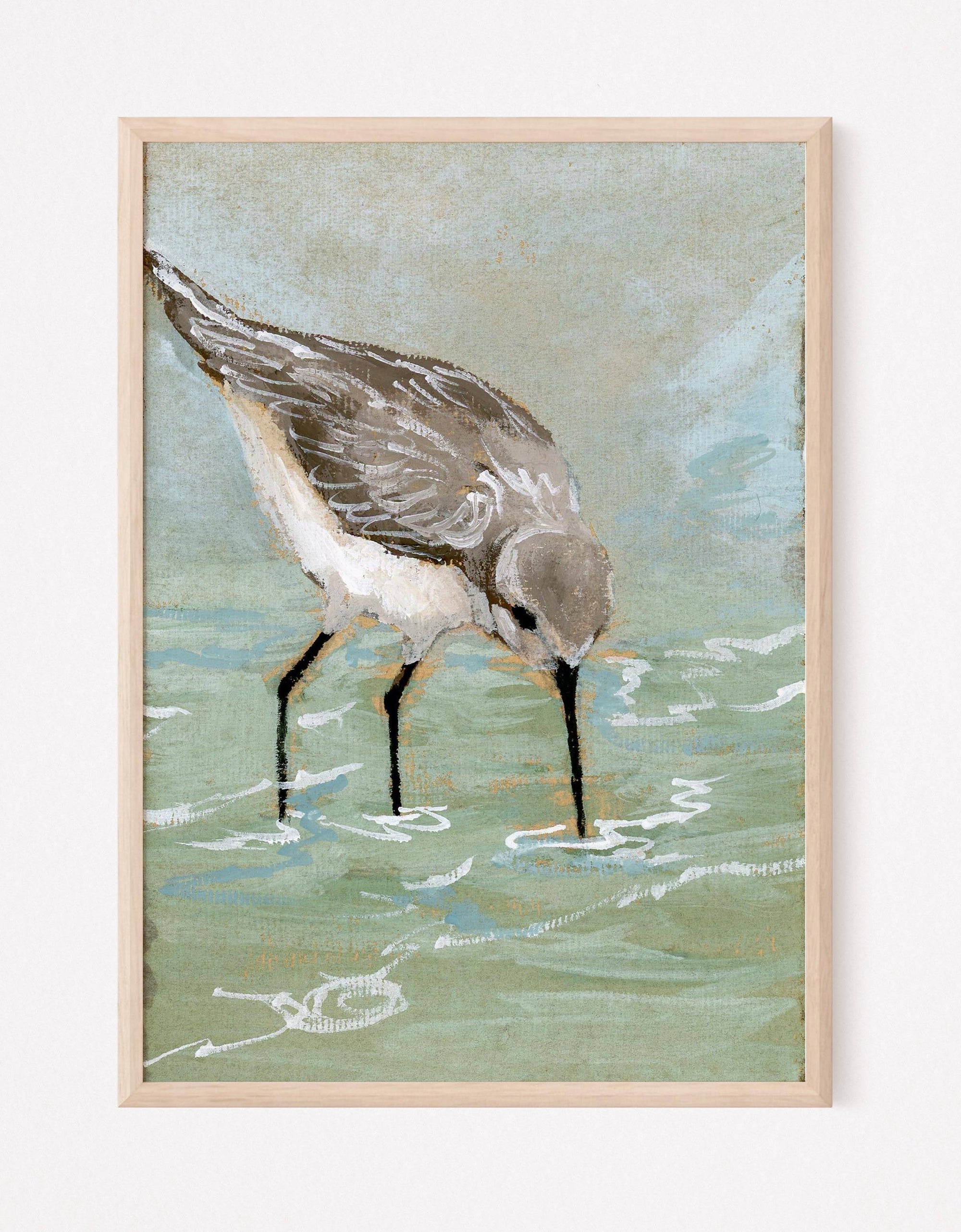 Savannah, a Sandpiper Vertical Print